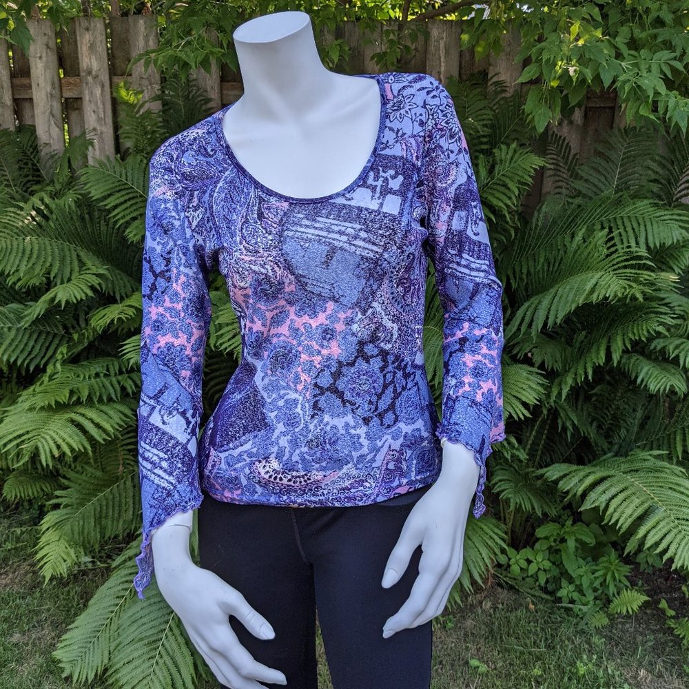 Floral top with novelty sleeve - Clearice Paris